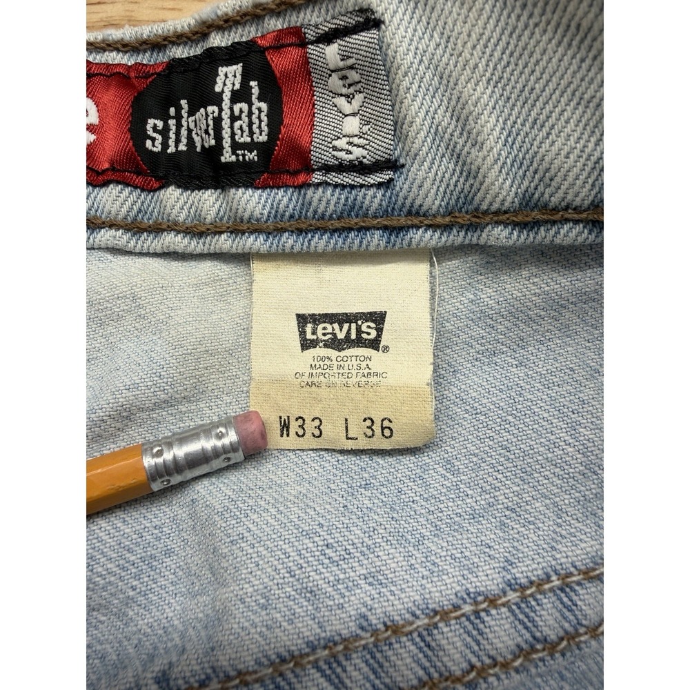 Levis SilverTab LOOSE Vintage Denim Blue Jeans Men's 33x36* Made in USA 90s Punk - Picture 9 of 15